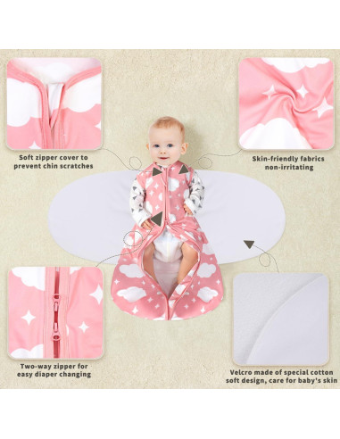 Saco de Sueño GUNTAIL para Bebés 3-6 Meses Algodón Nubes