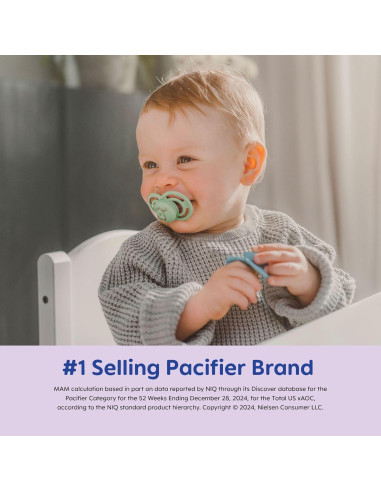 Chupete MAM Perfecto de Noche 0-6 Meses, Brilla en Oscuridad, 2 Unidades