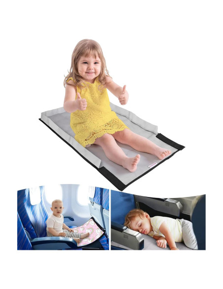 Cama de avión portátil FiveStarBaby para niños - Gris