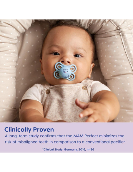 Chupete MAM Perfecto de Noche 0-6 Meses, Brilla en Oscuridad, 2 Unidades