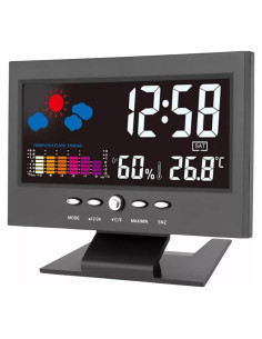 Estación Meteorológica Inalámbrica Ikaufen con Termómetro y Reloj Despertador