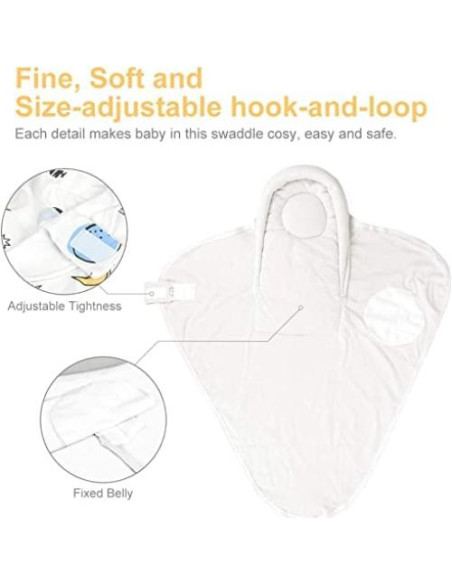 Manta de Envoltura para Bebés Knirose 100% Algodón 0-3 Meses