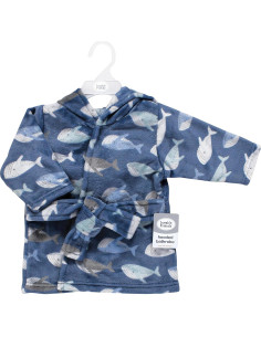 Bata de baño unisex Luvable Friends ballenas 0-9 meses 2