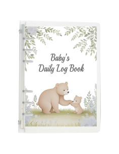 Libro de Registro Diario para Bebés Oso Azul - 0-6 Meses