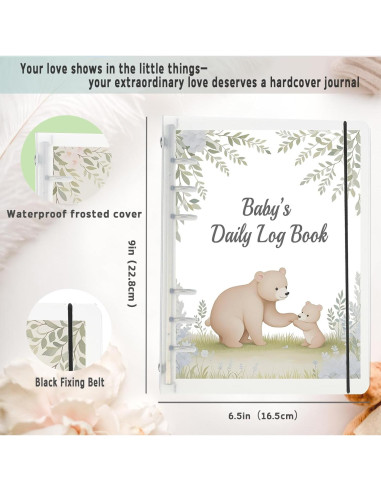 Libro de Registro Diario para Bebés Oso Azul - 0-6 Meses