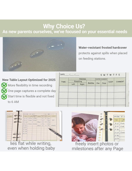 Libro de Registro Diario para Bebés Oso Azul - 0-6 Meses