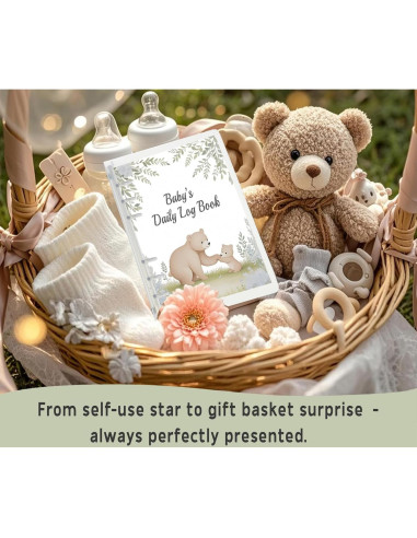 Libro de Registro Diario para Bebés Oso Azul - 0-6 Meses