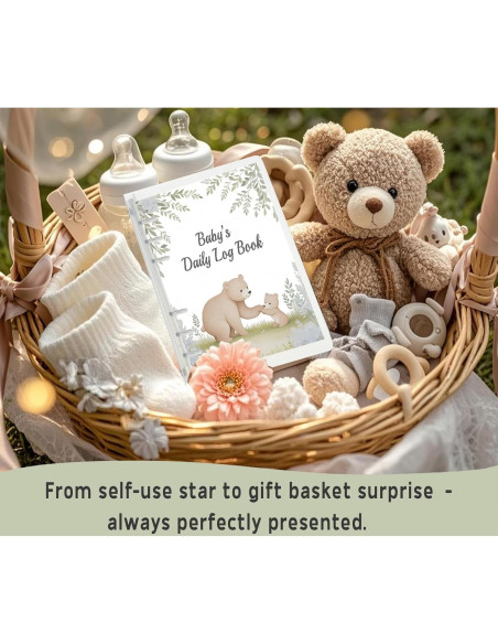 Libro de Registro Diario para Bebés Oso Azul - 0-6 Meses