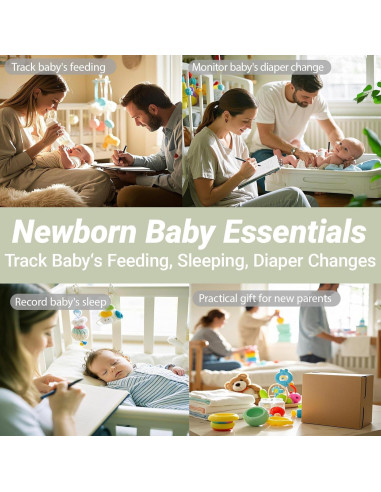 Libro de Registro Diario para Bebés Oso Azul - 0-6 Meses