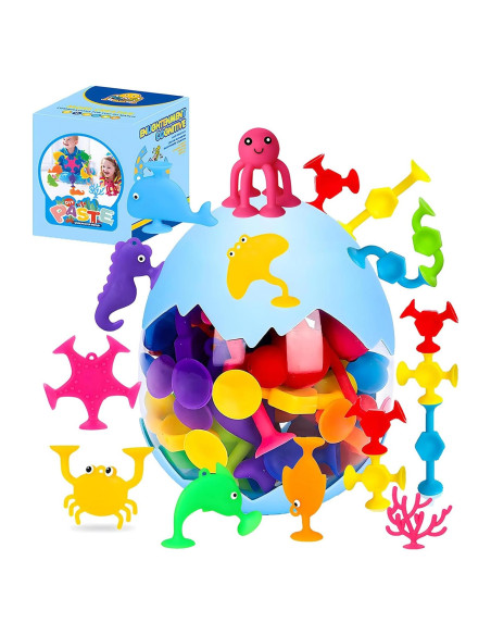 Juguetes de Baño de Ventosa HYSZXUS - 27 Piezas para Niños