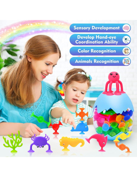 Juguetes de Baño de Ventosa HYSZXUS - 27 Piezas para Niños