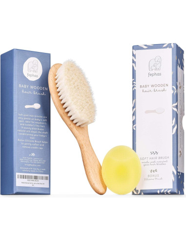 Cepillo de Cabra y Silicona para Bebés Fephas 17.8 cm
