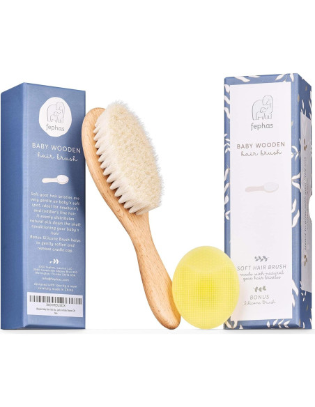 Cepillo de Cabra y Silicona para Bebés Fephas 17.8 cm