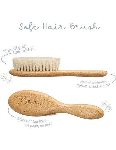 Cepillo de Cabra y Silicona para Bebés Fephas 17.8 cm