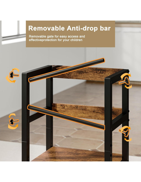 Escalera de Cocina Ajustable INNOD para Niños con Barandilla