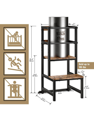 Escalera de Cocina Ajustable INNOD para Niños con Barandilla
