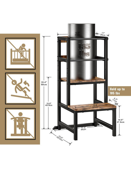 Escalera de Cocina Ajustable INNOD para Niños con Barandilla