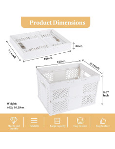 Caddy de Ducha Plegable CHGShine Blanco - Organizador Multifuncional 2