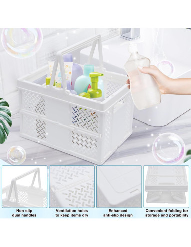 Caddy de Ducha Plegable CHGShine Blanco - Organizador Multifuncional