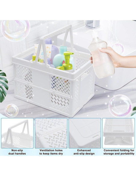 Caddy de Ducha Plegable CHGShine Blanco - Organizador Multifuncional