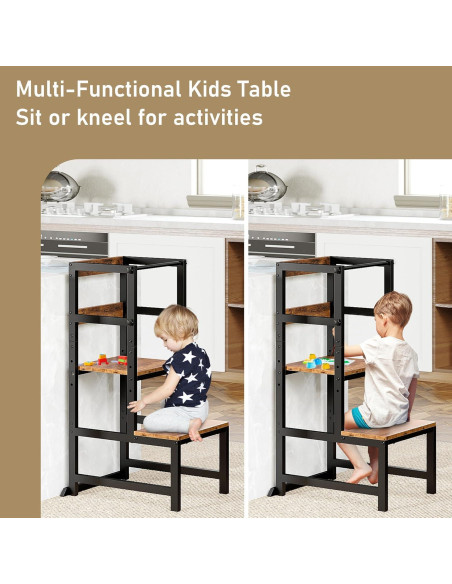 Escalera de Cocina Ajustable INNOD para Niños con Barandilla