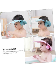 Gorra de Ducha para Bebés Beatifufu - 2 Piezas EVA Ajustable 2