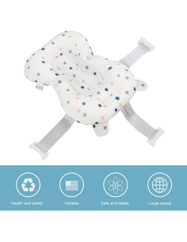 Cojín Flotante para Baño de Bebés Dpofirs - Estrellas Blancas