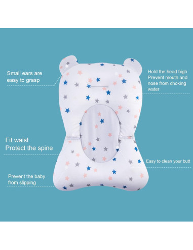 Cojín Flotante para Baño de Bebés Dpofirs - Estrellas Blancas