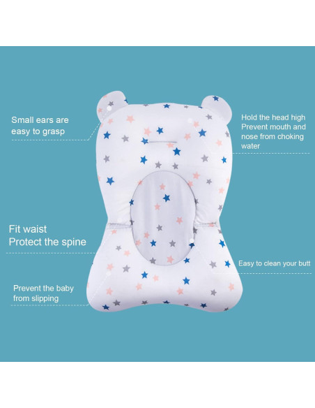 Cojín Flotante para Baño de Bebés Dpofirs - Estrellas Blancas