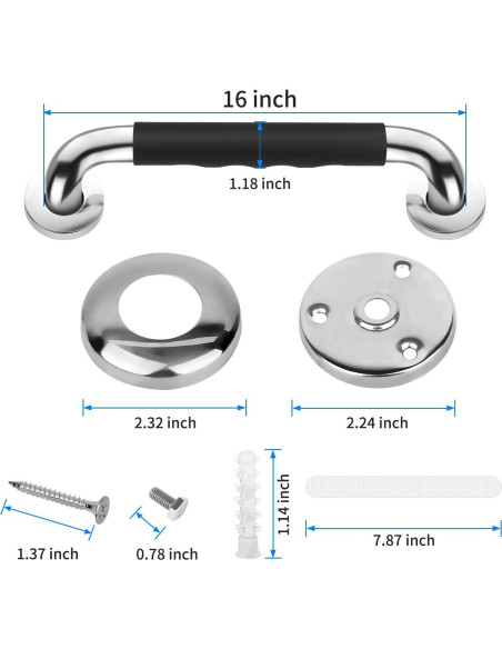 Paquete de 2 barras de agarre antideslizantes Gotega 40.6 cm