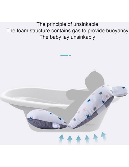Cojín Flotante para Baño de Bebés Dpofirs - Estrellas Blancas