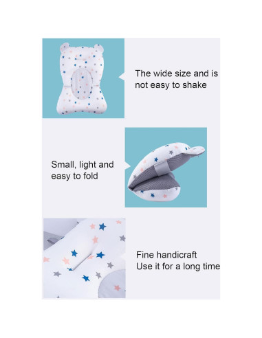 Cojín Flotante para Baño de Bebés Dpofirs - Estrellas Blancas