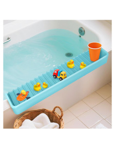 Protector de Salpicaduras para Bañera Niños 80 cm Silicona Azul