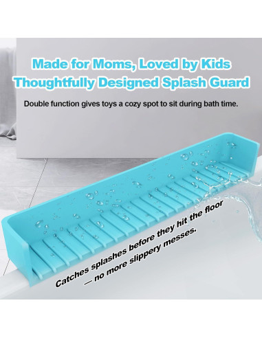 Protector de Salpicaduras para Bañera Niños 80 cm Silicona Azul