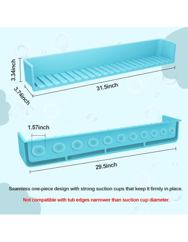 Protector de Salpicaduras para Bañera Niños 80 cm Silicona Azul