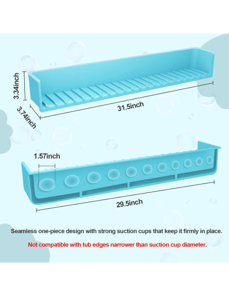 Protector de Salpicaduras para Bañera Niños 80 cm Silicona Azul Protector de Salpicaduras para Bañera Niños 80 cm Silicona Azul