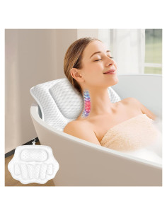 Almohada de Baño YHAOGALI Ergonómica con Ventosas Antideslizantes