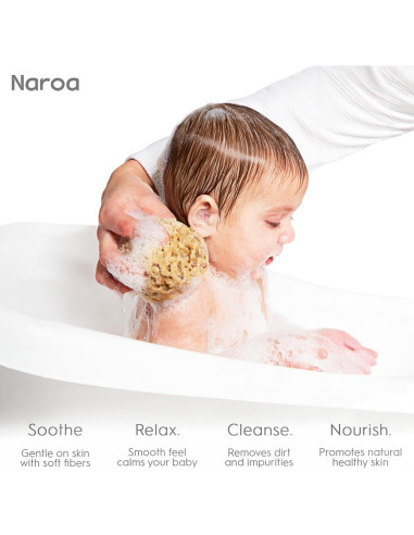Esponja de Baño Natural Naroa para Bebés - Suave y Sostenible