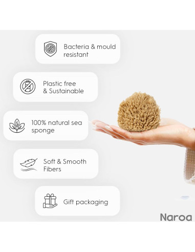 Esponja de Baño Natural Naroa para Bebés - Suave y Sostenible
