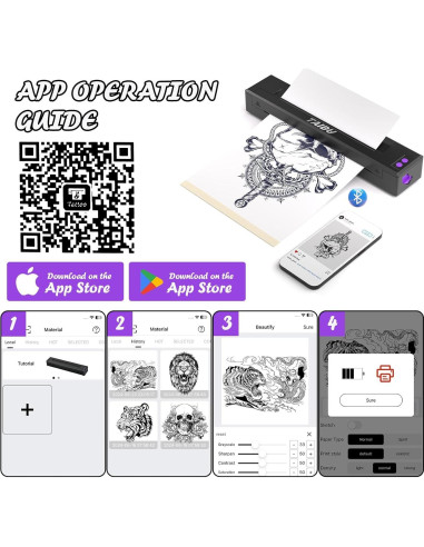 Impresora de Tatuajes TAIDU P19 Térmica Bluetooth 0.6kg