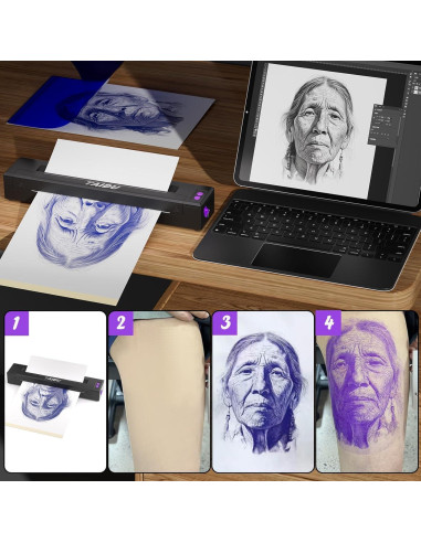 Impresora de Tatuajes TAIDU P19 Térmica Bluetooth 0.6kg