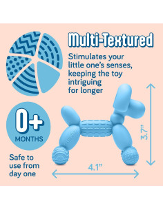Mordedor para Bebés SplashEZ de Silicona 100% Seguro Azul Claro 2