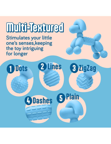 Mordedor para Bebés SplashEZ de Silicona 100% Seguro Azul Claro