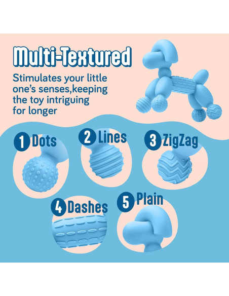 Mordedor para Bebés SplashEZ de Silicona 100% Seguro Azul Claro