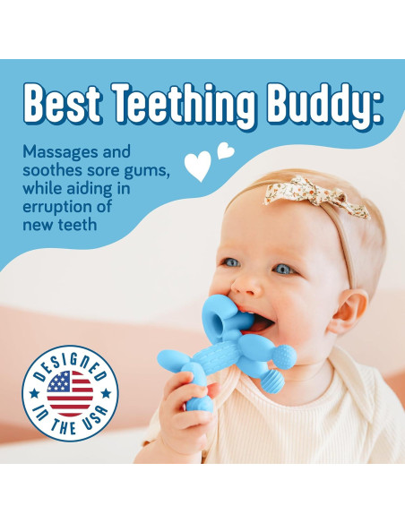 Mordedor para Bebés SplashEZ de Silicona 100% Seguro Azul Claro