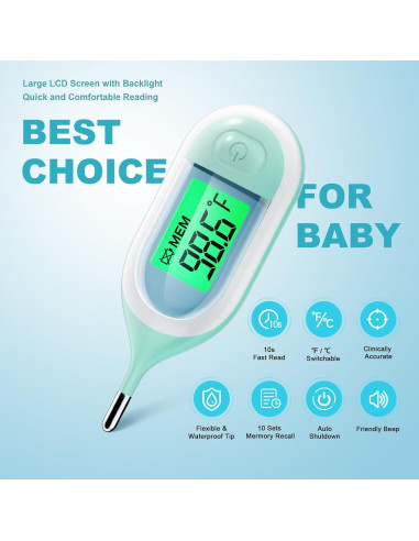 Termómetro Digital Rectal VESOGY para Bebés - Rápido y Preciso