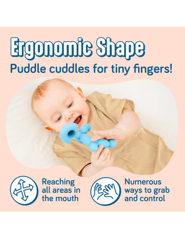 Mordedor para Bebés SplashEZ de Silicona 100% Seguro Azul Claro