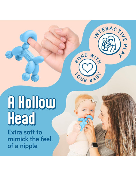 Mordedor para Bebés SplashEZ de Silicona 100% Seguro Azul Claro
