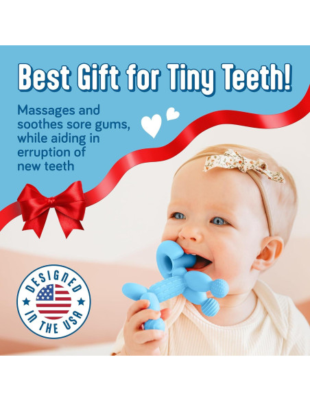 Mordedor para Bebés SplashEZ de Silicona 100% Seguro Azul Claro