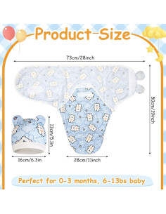 Paquete de 6 Mantitas de Envolver Bebé Ramede Algodón 73x50cm 2